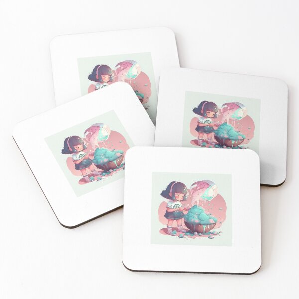 Item preview, Little girl with pink cotton candy designed and sold by ChezSalt.