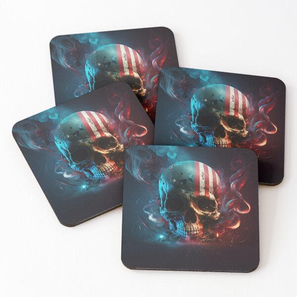 Item preview, American Flag and Skull Art designed and sold by Jades-Corner.