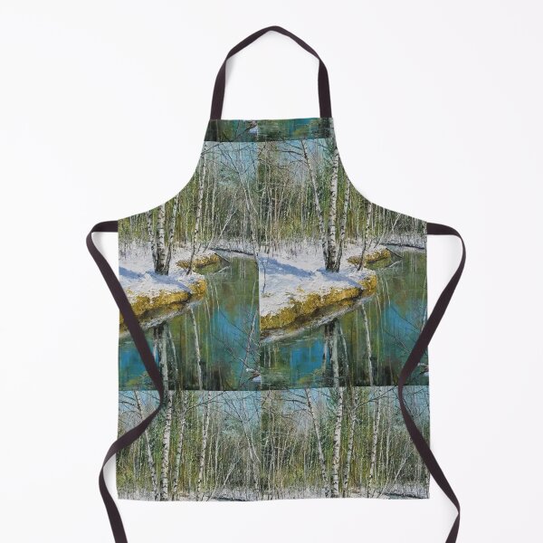 Item preview, id62 Birch trees and riverbank, green colored river, Clean river, black and white trees, spring, snowmelt, snowy forest, cool and cute winter, jungle, Frozen birch, Birch, Watercolor, river designed and sold by bcbutika.
