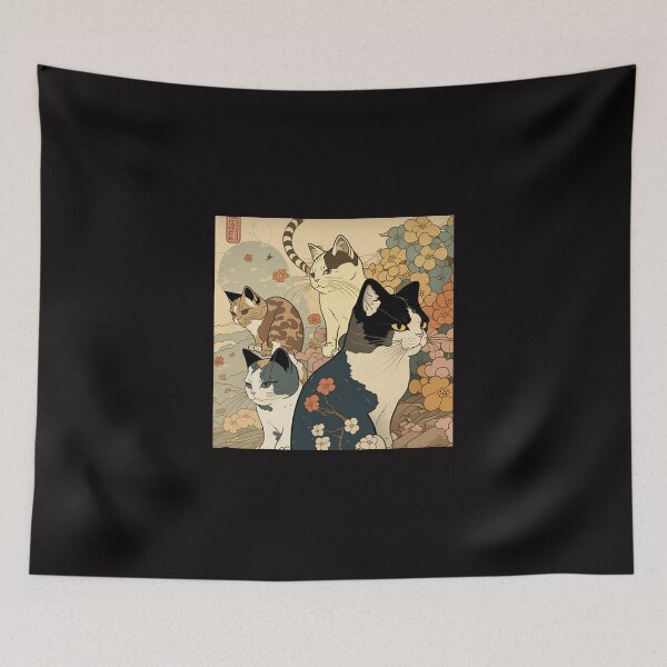 Item preview, Gatos Ukiyo-e designed and sold by PharaohofSedona.