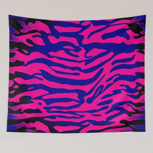 Item preview, Pink and Blue Abstract Zebra Stripes designed and sold by asurtiumgreen.