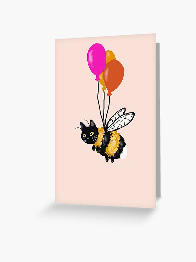 Carte D'anniversaire Avec L'abeille Et Le Ballon Illustration de