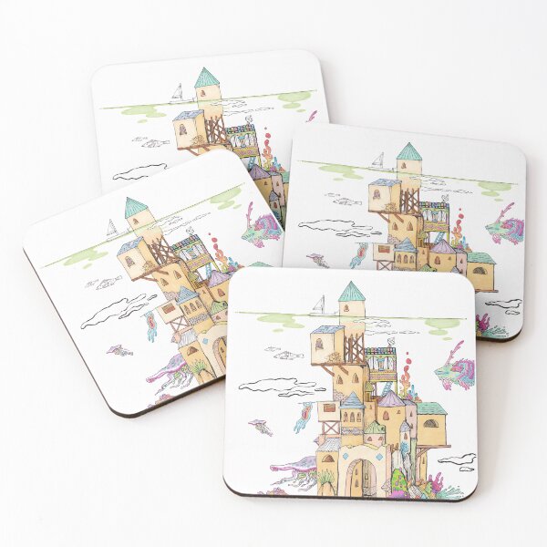 Item preview, Submerged Village  designed and sold by SpaceCatVisions.
