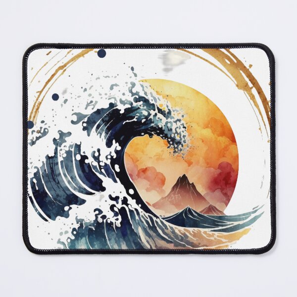 Item preview, Aquarela wave in sunset and mountains background designed and sold by pedrogag.