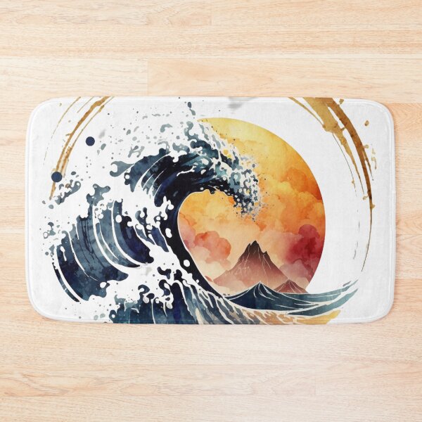 Item preview, Aquarela wave in sunset and mountains background designed and sold by pedrogag.
