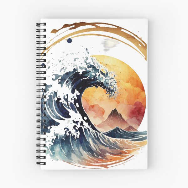 Item preview, Aquarela wave in sunset and mountains background designed and sold by pedrogag.