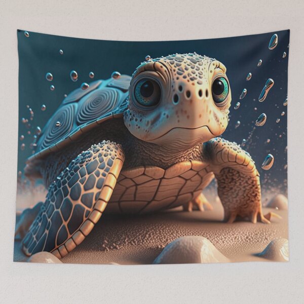 Item preview, Wave the Baby Turtle designed and sold by DoublecrashArt.