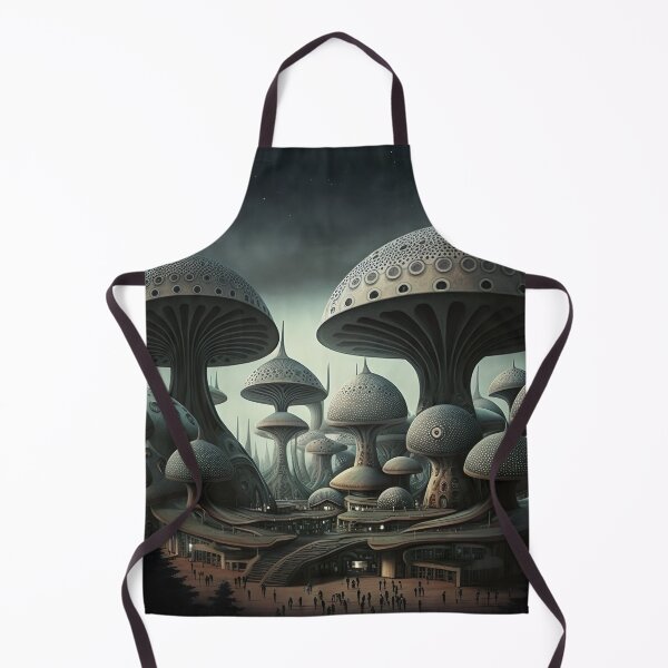 Item preview, Mushroom City In An Alien Fantasy Science Fiction Landscape designed and sold by Styrman.
