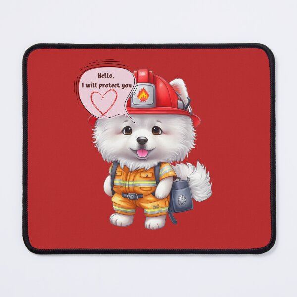 Item preview, Firefighter, i will protect you, samoyed designed and sold by HarriPaloma.