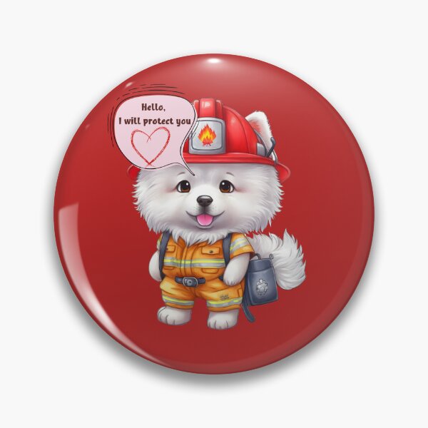 Item preview, Firefighter, i will protect you, samoyed designed and sold by HarriPaloma.