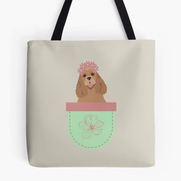 Item preview, American Cocker Spaniel in Spring Flower Pocket designed and sold by SeasonalDogs.