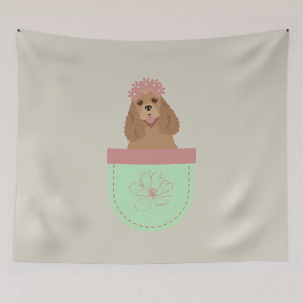 Item preview, American Cocker Spaniel in Spring Flower Pocket designed and sold by SeasonalDogs.