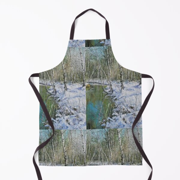Item preview, id62-2 River Snowy and Birch Trees, green colored river, Clean river, black and white trees, spring, snowmelt, snowy forest, cool and cute winter, jungle, Frozen birch, Birch, Watercolor, river designed and sold by bcbutika.