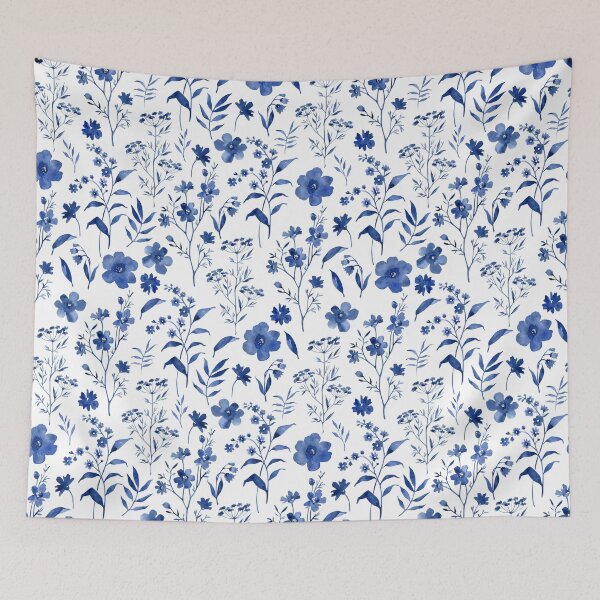 Item preview, Vintage blue flowers designed and sold by vikimarmot85.