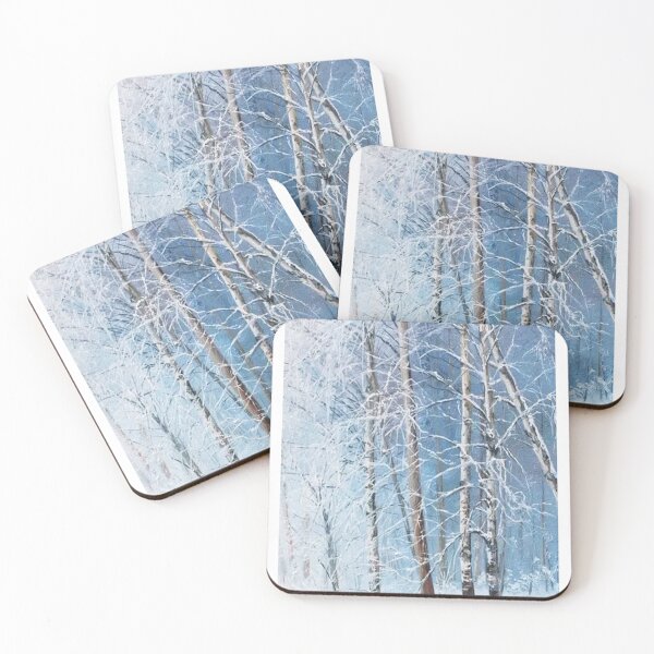 Item preview, id63-1 Foggy Frozen Birch Trees,Snowy Birch Forest, black and white trees, snowmelt, snowy forest, cool and cute winter, jungle, Frozen birch, Birch, Watercolor, river designed and sold by bcbutika.