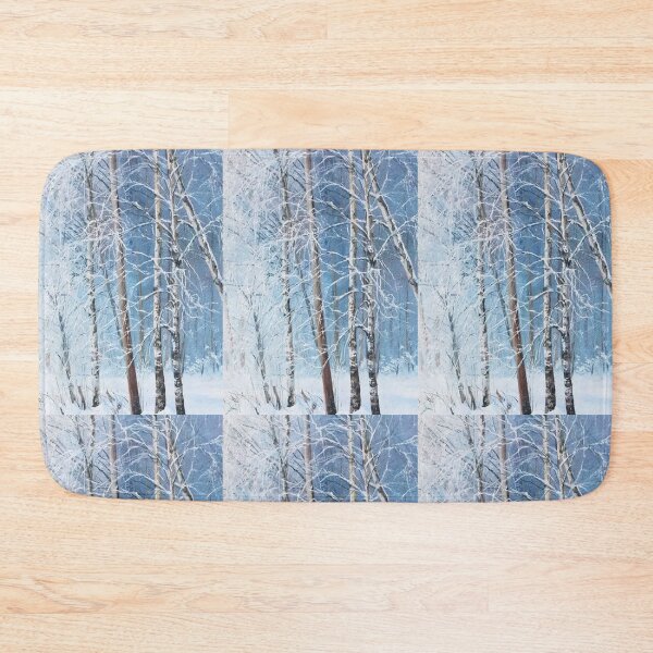 Item preview, id63-1 Foggy Frozen Birch Trees,Snowy Birch Forest, black and white trees, snowmelt, snowy forest, cool and cute winter, jungle, Frozen birch, Birch, Watercolor, river designed and sold by bcbutika.