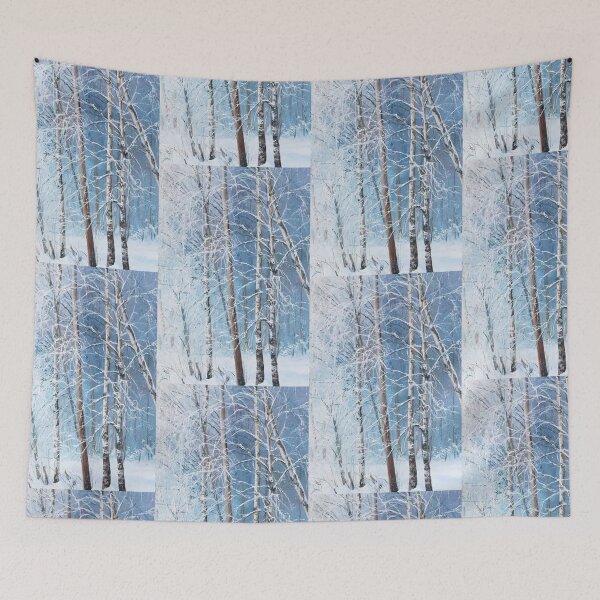 Item preview, id63-1 Foggy Frozen Birch Trees,Snowy Birch Forest, black and white trees, snowmelt, snowy forest, cool and cute winter, jungle, Frozen birch, Birch, Watercolor, river designed and sold by bcbutika.