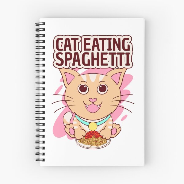 Item preview, cat eating spaghetti, funny spaghetti meme designed and sold by Design_for_merch.