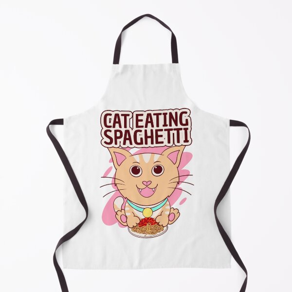 Item preview, cat eating spaghetti, funny spaghetti meme designed and sold by Design_for_merch.