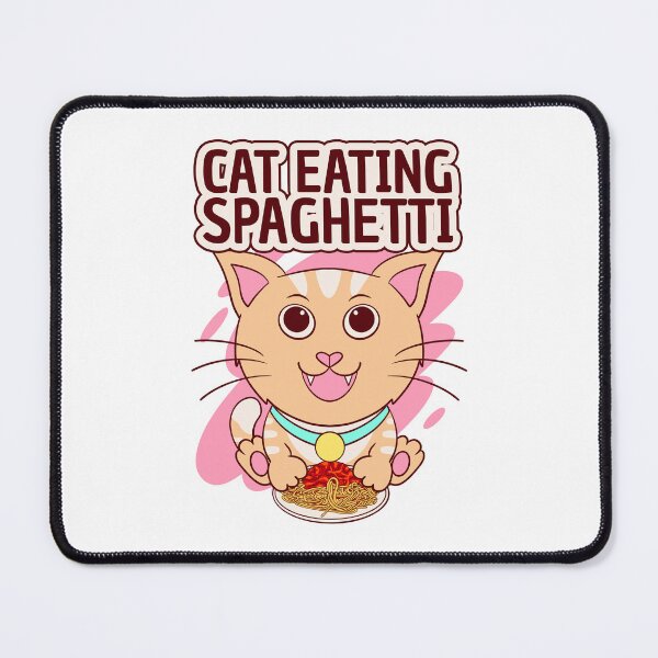 Item preview, cat eating spaghetti, funny spaghetti meme designed and sold by Design_for_merch.