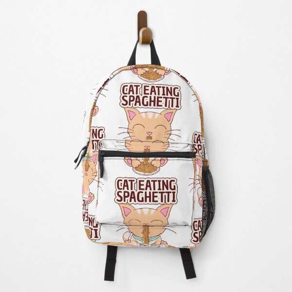 Item preview, cat eating spaghetti, cute kitty love spaghetti designed and sold by Design_for_merch.