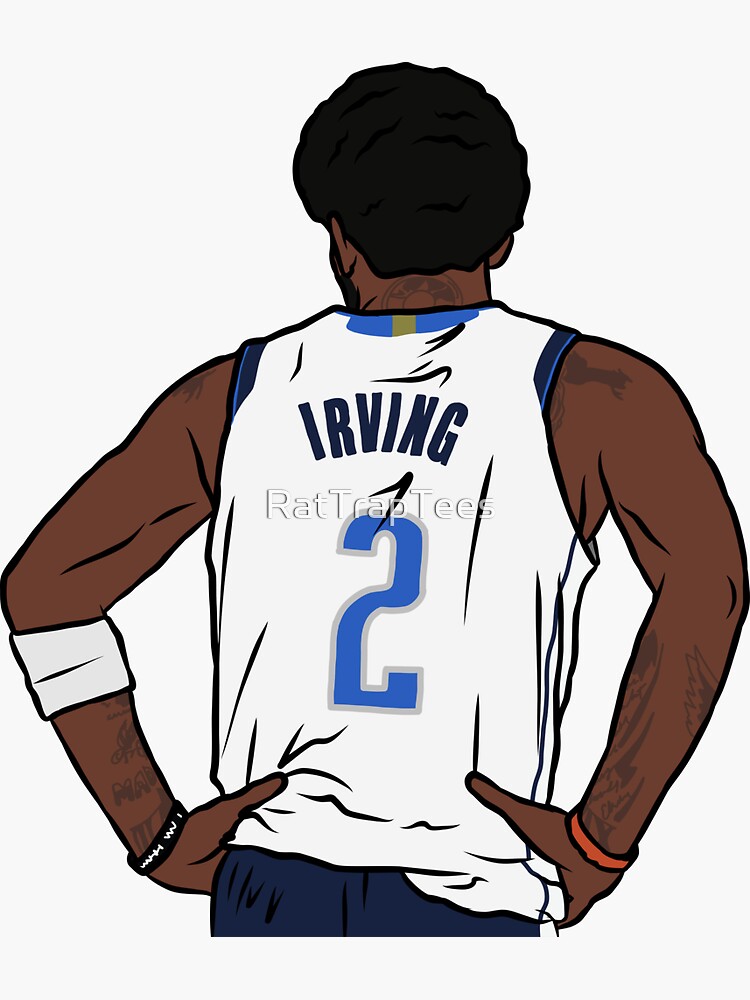 Kyrie Irving Nets Jersey - Blue Sticker for Sale by djstagge