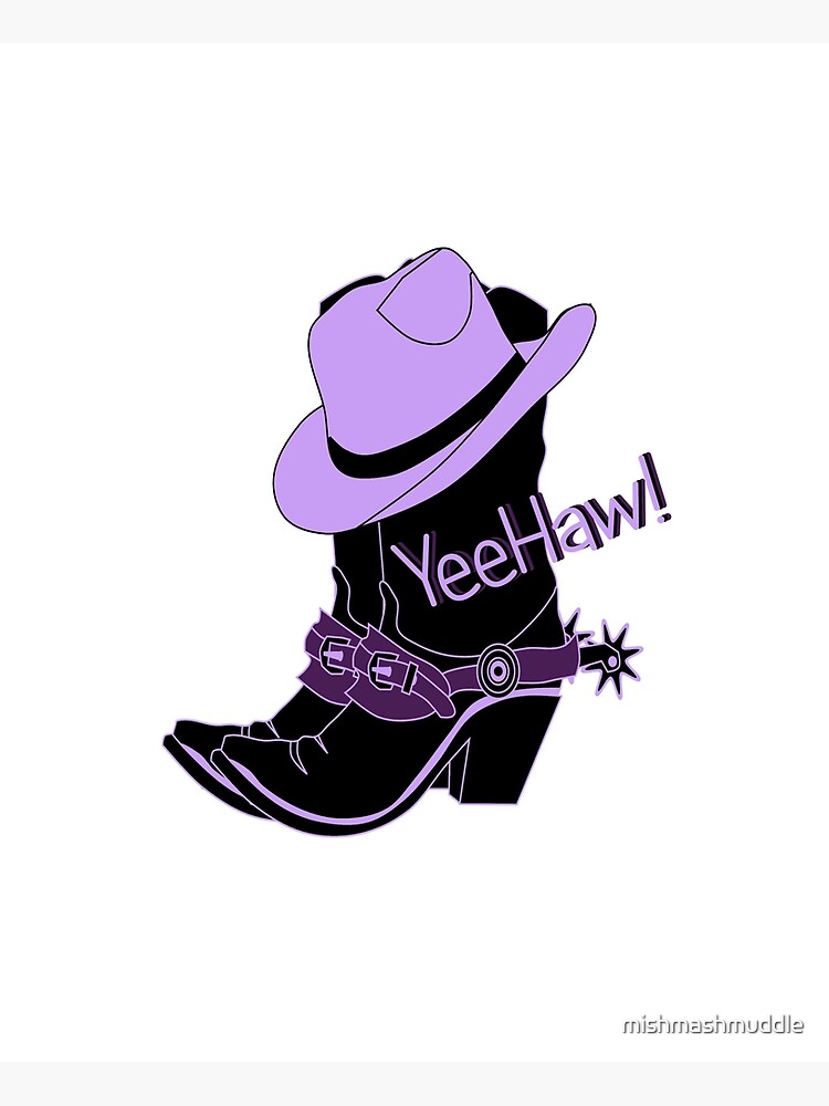 Disover Purple cowboy / cowgirl boots Premium Matte Vertical Poster
