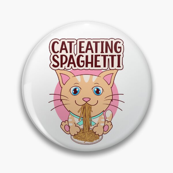 Item preview, cat eating spaghetti, funny kitty love spaghetti designed and sold by Design_for_merch.