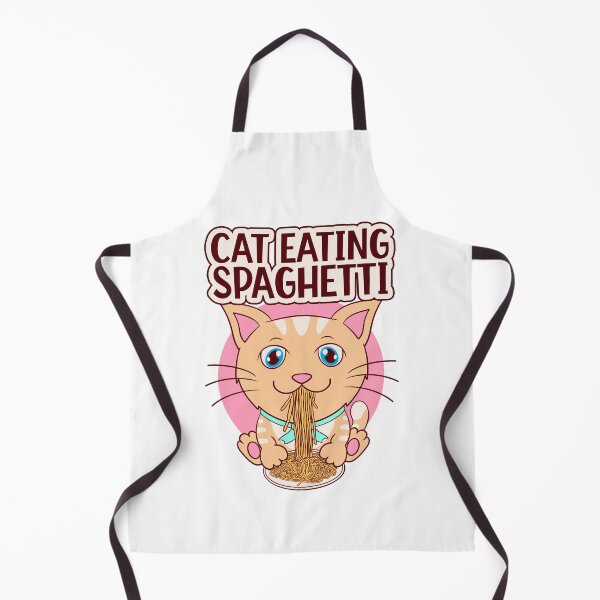 Item preview, cat eating spaghetti, funny kitty love spaghetti designed and sold by Design_for_merch.