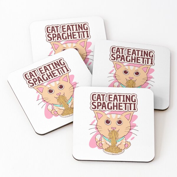 Item preview, cat eating spaghetti, meme cat eating spaghetti designed and sold by Design_for_merch.