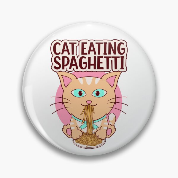 Item preview, cat eating spaghetti, meme cute cat and spaghetti designed and sold by Design_for_merch.