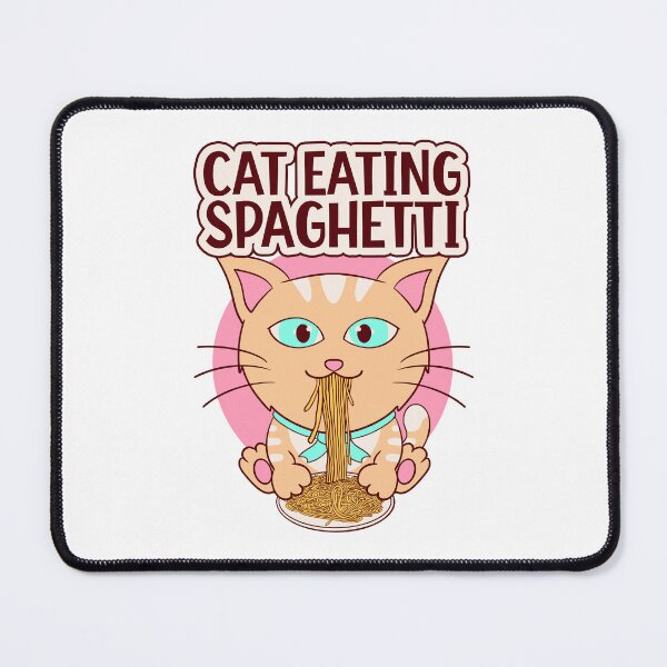 Item preview, cat eating spaghetti, meme cute cat and spaghetti designed and sold by Design_for_merch.