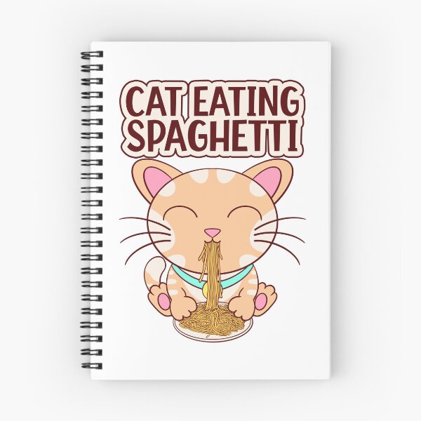 Item preview, cat eating spaghetti, funny cat eating designed and sold by Design_for_merch.