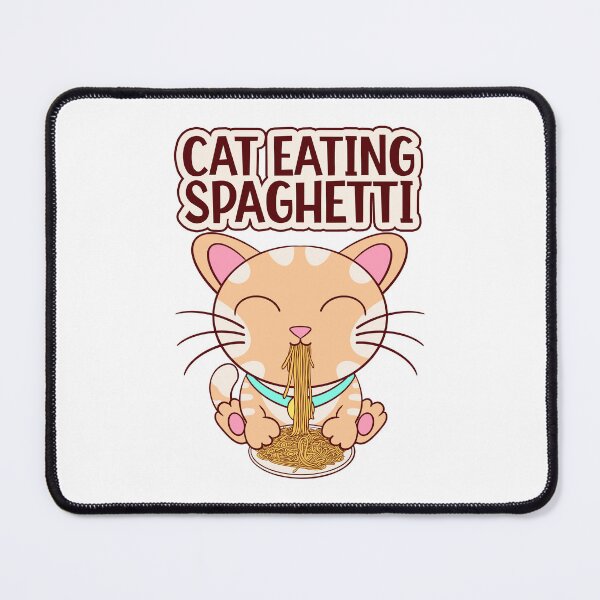 Item preview, cat eating spaghetti, funny cat eating designed and sold by Design_for_merch.