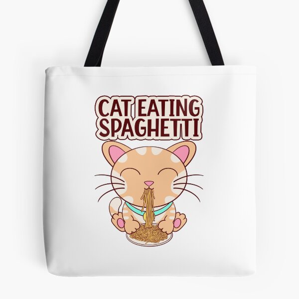 Item preview, cat eating spaghetti, funny cat eating designed and sold by Design_for_merch.