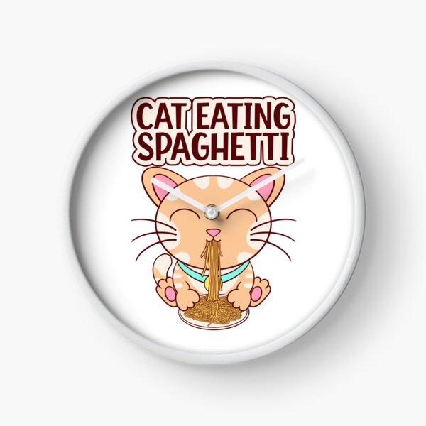 Item preview, cat eating spaghetti, funny cat eating designed and sold by Design_for_merch.
