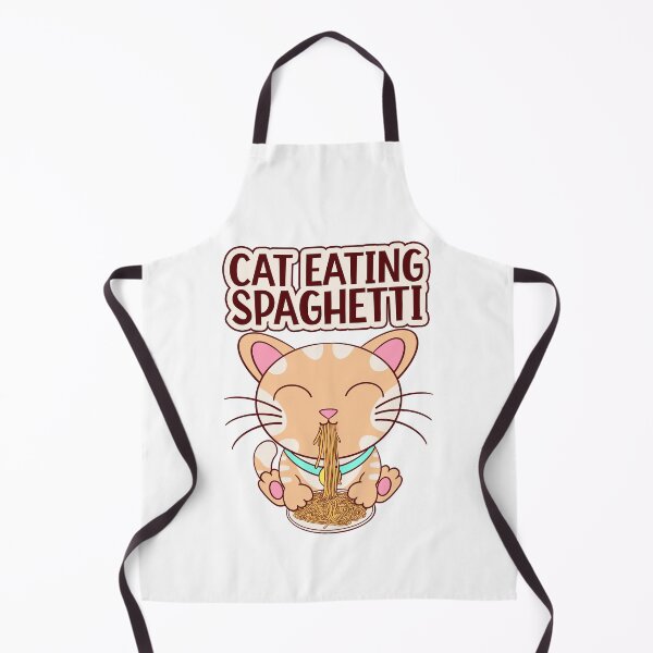 Item preview, cat eating spaghetti, funny cat eating designed and sold by Design_for_merch.