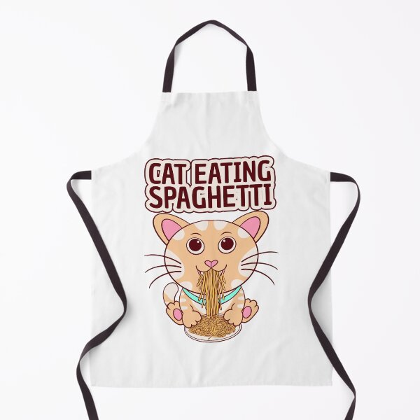 Item preview, cat eating spaghetti, cute cat eating designed and sold by Design_for_merch.