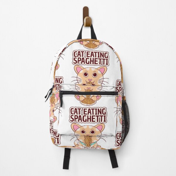 Item preview, cat eating spaghetti, cute cat eating designed and sold by Design_for_merch.