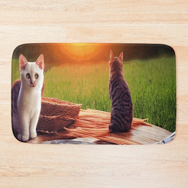 Item preview, Cat Watching Sunset Scene While Eating Spaghetti designed and sold by funnyhalloween.