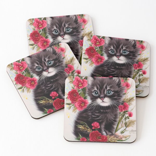 Item preview, Cat with roses designed and sold by Kiraslife.