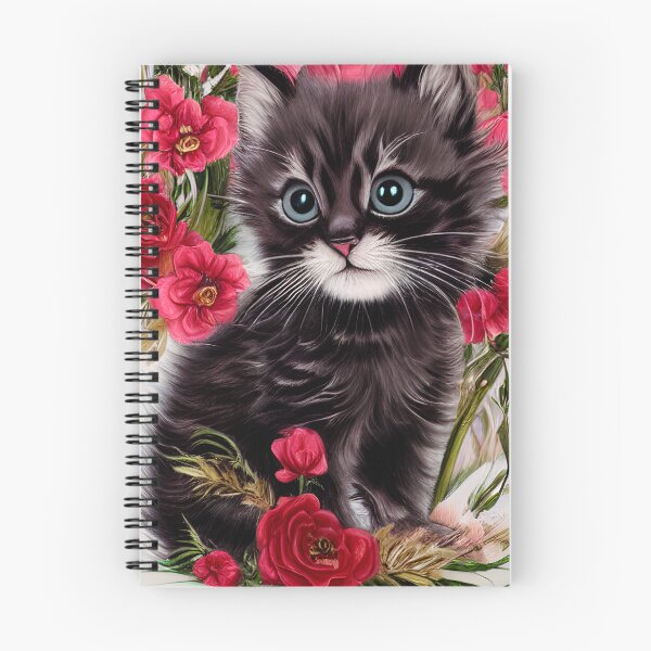 Item preview, Cat with roses designed and sold by Kiraslife.