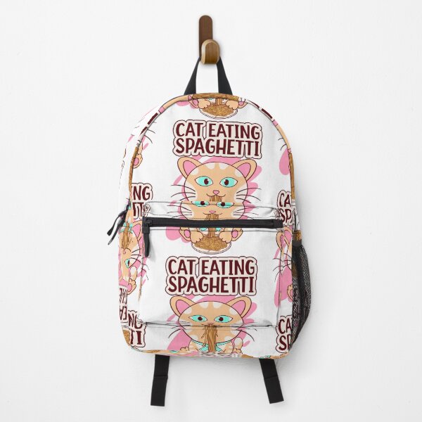 Item preview, cat eating spaghetti, funny spaghetti lover meme designed and sold by Design_for_merch.