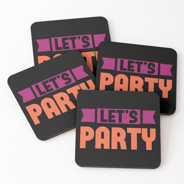 Item preview, Let's Party Text Purple and Orange on Black designed and sold by sweetbelle.