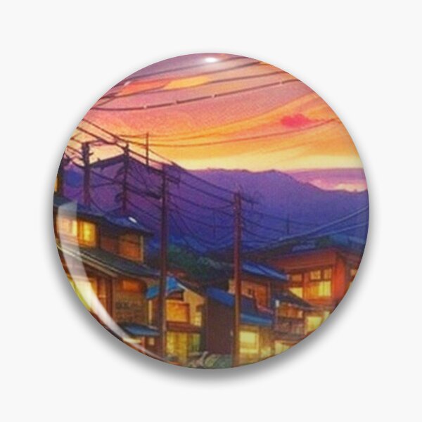 Item preview, beautiful night in the town anime scenery designed and sold by hedoniism-shop.