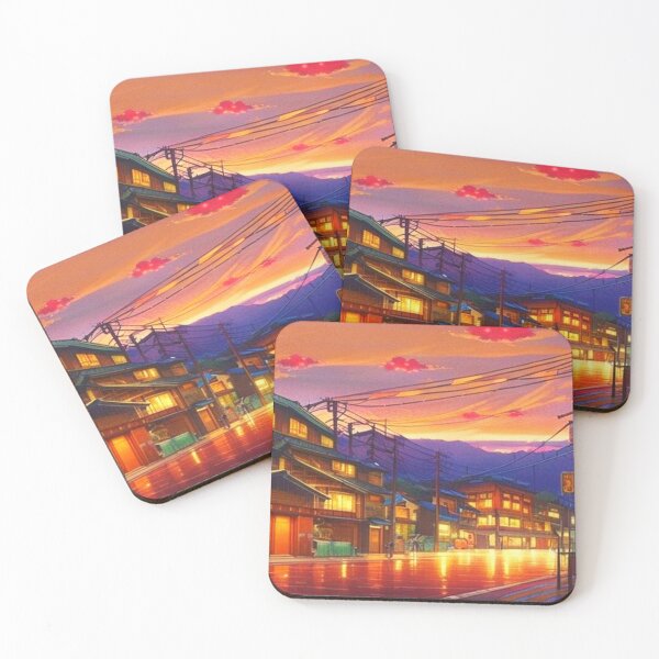 Item preview, beautiful night in the town anime scenery designed and sold by hedoniism-shop.