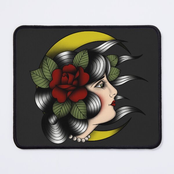 Item preview, LADY MOON TATTOO FLASH designed and sold by hugoncalves.