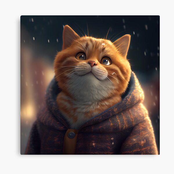 Wise Chic cat wearing glasses and coat Meditating Canvas Print