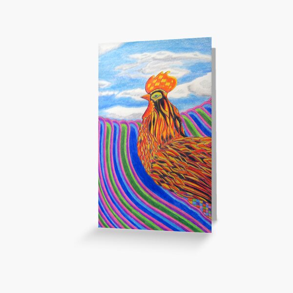 237 - HEN DESIGN - DAVE EDWARDS - COLOURED PENCILS - 2008 Greeting Card