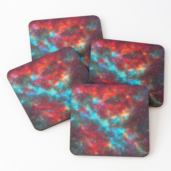 Item preview, Cyan and reddish orange stunning galaxies in the deep space designed and sold by MindEscape ..